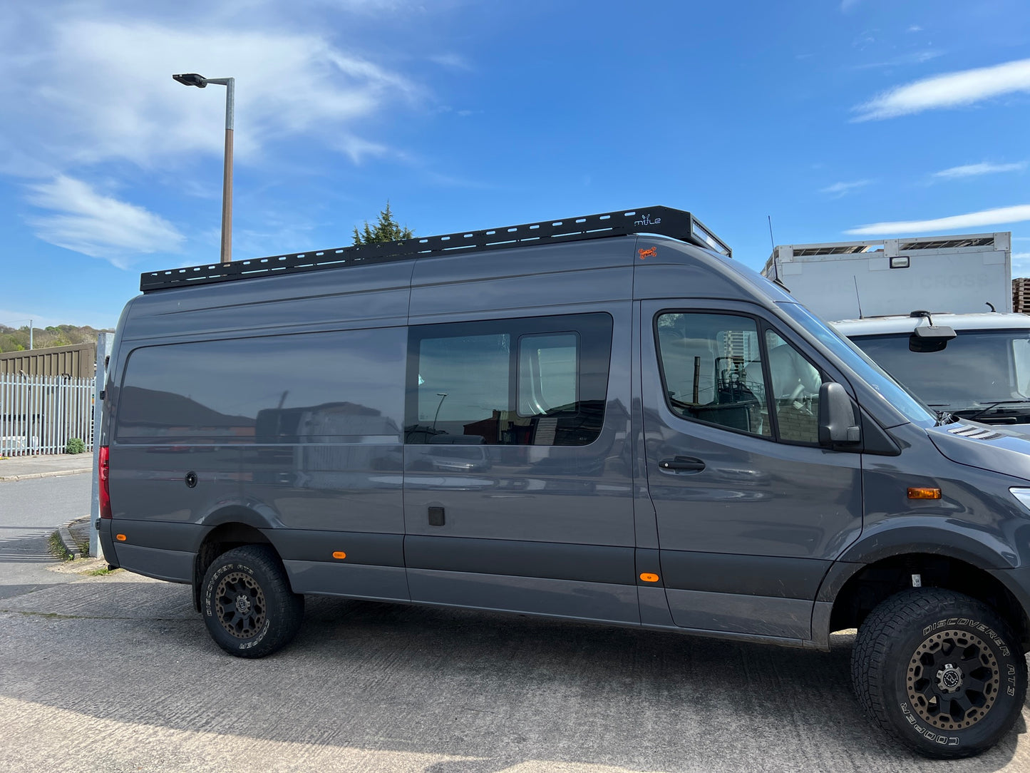Mule Roof Rack Aluminium LWB Single Light Bar Mercedes Sprinter 906 & 907 and Crafter 2006 to 2023